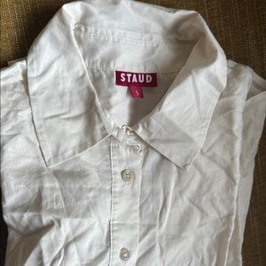 STAUD white Button Down Shirt